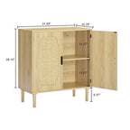 Buffet de cuisine GEITIN avec portes décoratives en rotin