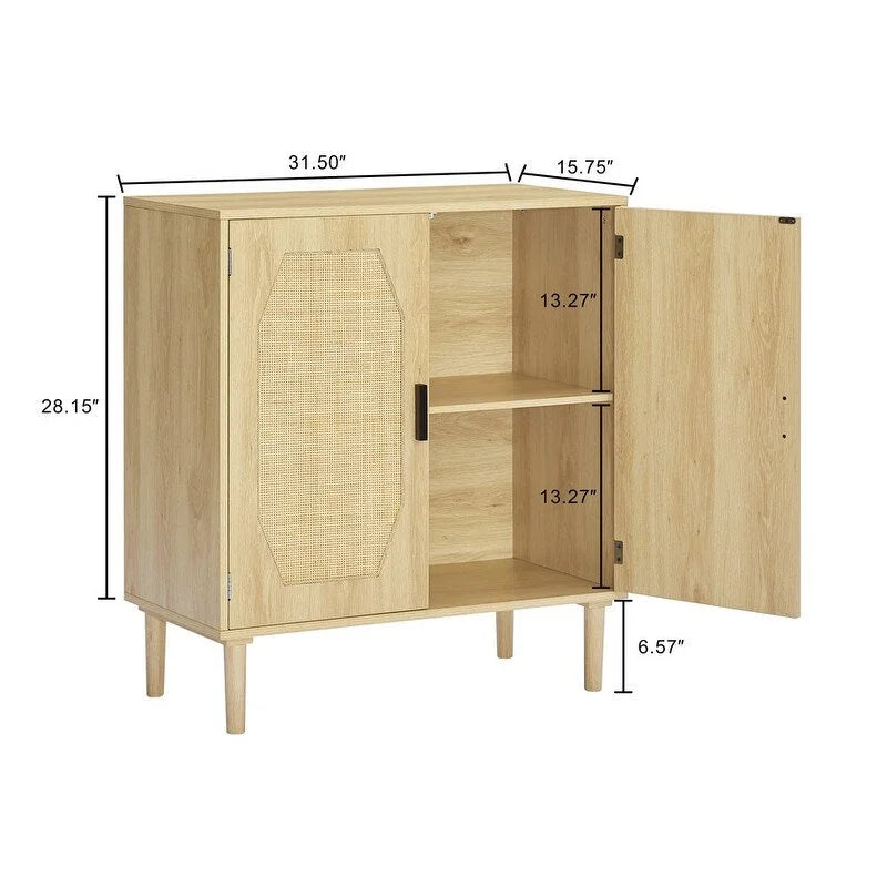 Buffet de cuisine GEITIN avec portes décoratives en rotin