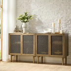 Ensemble de 2 meubles d'appoint modernes Dominik 32 pouces de haut à 2 portes avec éclairage intégré par HULALA HOME