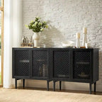 Ensemble de 2 meubles d'appoint modernes Dominik 32 pouces de haut à 2 portes avec éclairage intégré par HULALA HOME