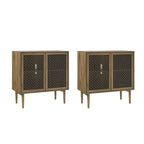Ensemble de 2 meubles d'appoint modernes Dominik 32 pouces de haut à 2 portes avec éclairage intégré par HULALA HOME