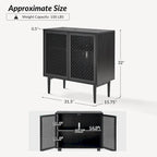 Ensemble de 2 meubles d'appoint modernes Dominik 32 pouces de haut à 2 portes avec éclairage intégré par HULALA HOME