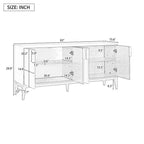 Buffet en bois à 4 portes, idéal pour un couloir, une entrée, un salon ou une chambre. Étagère réglable.