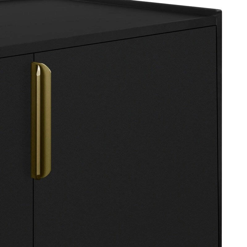 Buffet en bois à 4 portes, idéal pour un couloir, une entrée, un salon ou une chambre. Étagère réglable.
