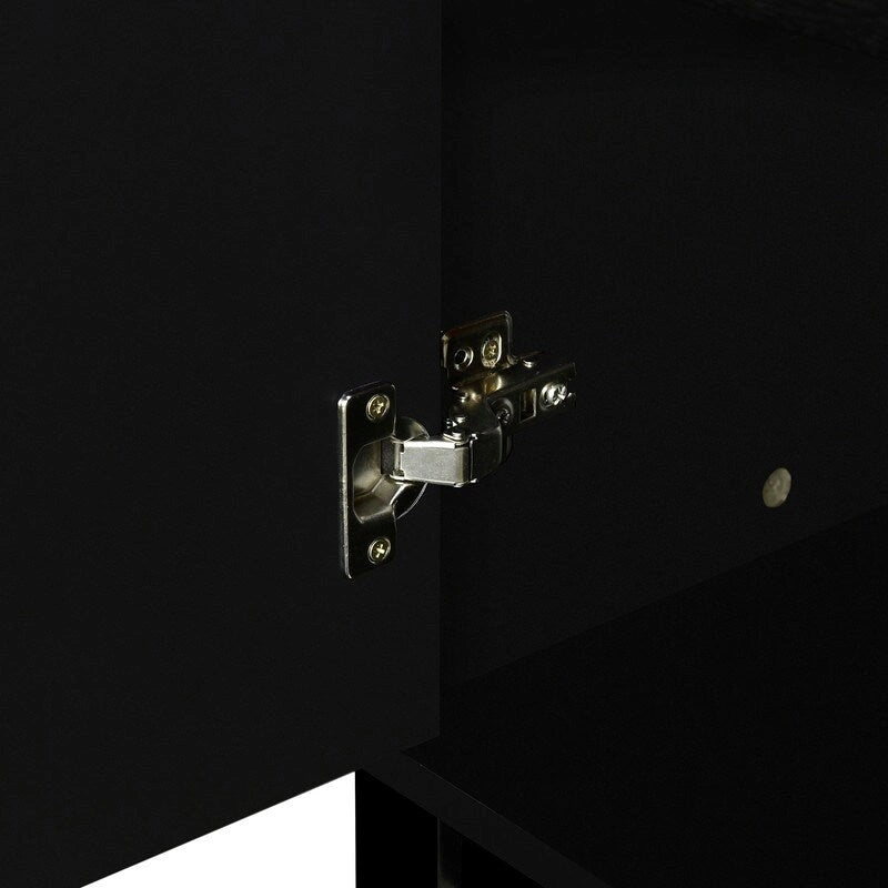 Buffet en bois à 4 portes, idéal pour un couloir, une entrée, un salon ou une chambre. Étagère réglable.