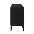 Buffet en bois à 4 portes, idéal pour un couloir, une entrée, un salon ou une chambre. Étagère réglable.