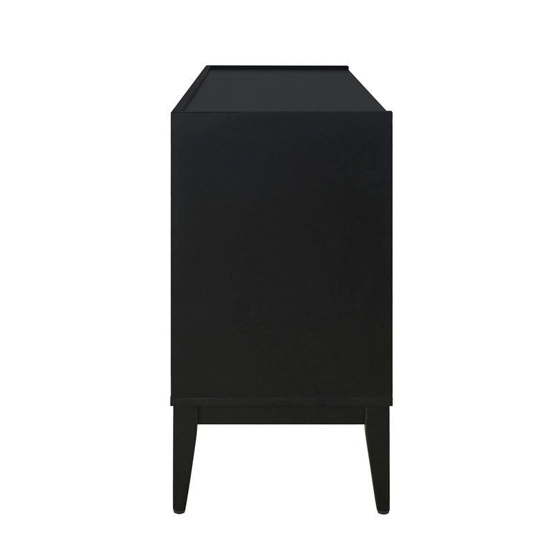 Buffet en bois à 4 portes, idéal pour un couloir, une entrée, un salon ou une chambre. Étagère réglable.