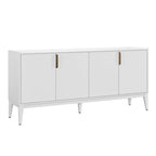 Buffet en bois à 4 portes, idéal pour un couloir, une entrée, un salon ou une chambre. Étagère réglable.