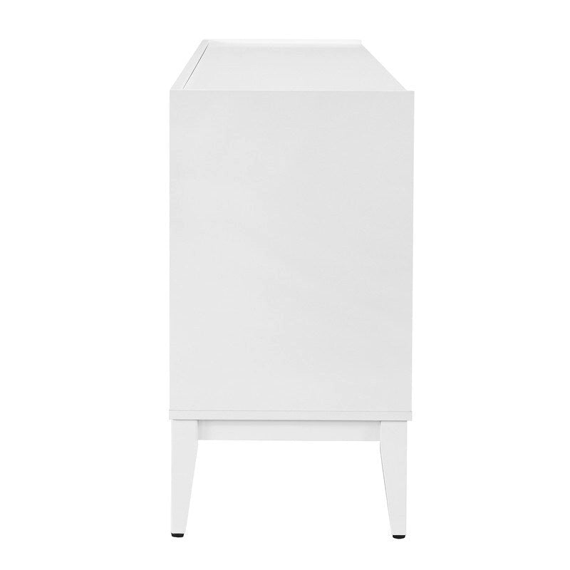 Buffet en bois à 4 portes, idéal pour un couloir, une entrée, un salon ou une chambre. Étagère réglable.