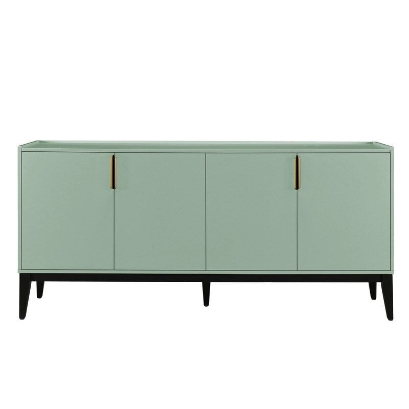 Buffet en bois à 4 portes, idéal pour un couloir, une entrée, un salon ou une chambre. Étagère réglable.