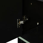 Buffet en bois à 4 portes, idéal pour un couloir, une entrée, un salon ou une chambre. Étagère réglable.