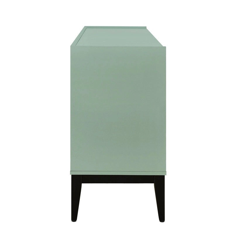 Buffet en bois à 4 portes, idéal pour un couloir, une entrée, un salon ou une chambre. Étagère réglable.