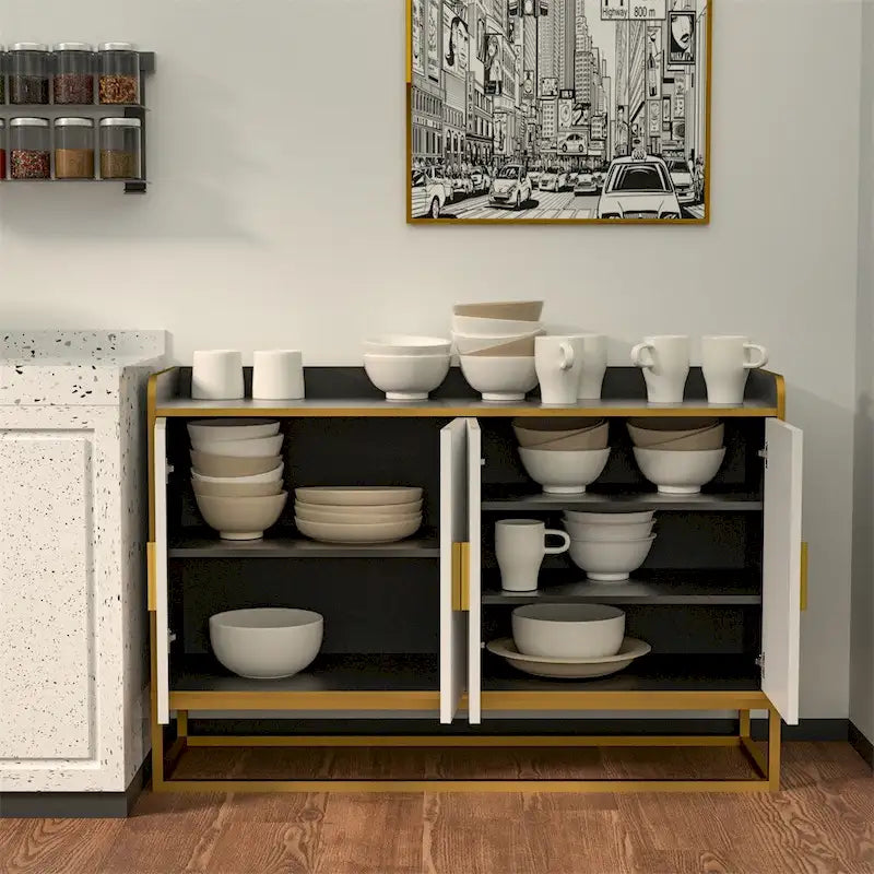 Buffet de cuisine moderne avec pieds en métal
