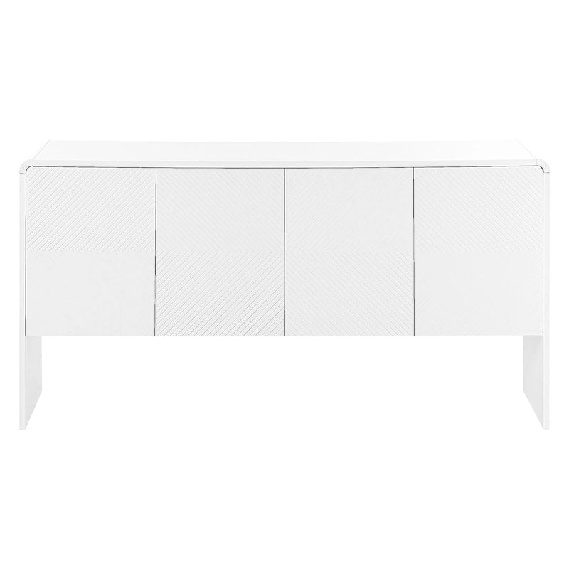 Buffet/vaisselier minimaliste de 60 pouces avec 4 portes