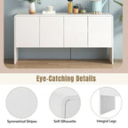 Buffet/vaisselier minimaliste de 60 pouces avec 4 portes