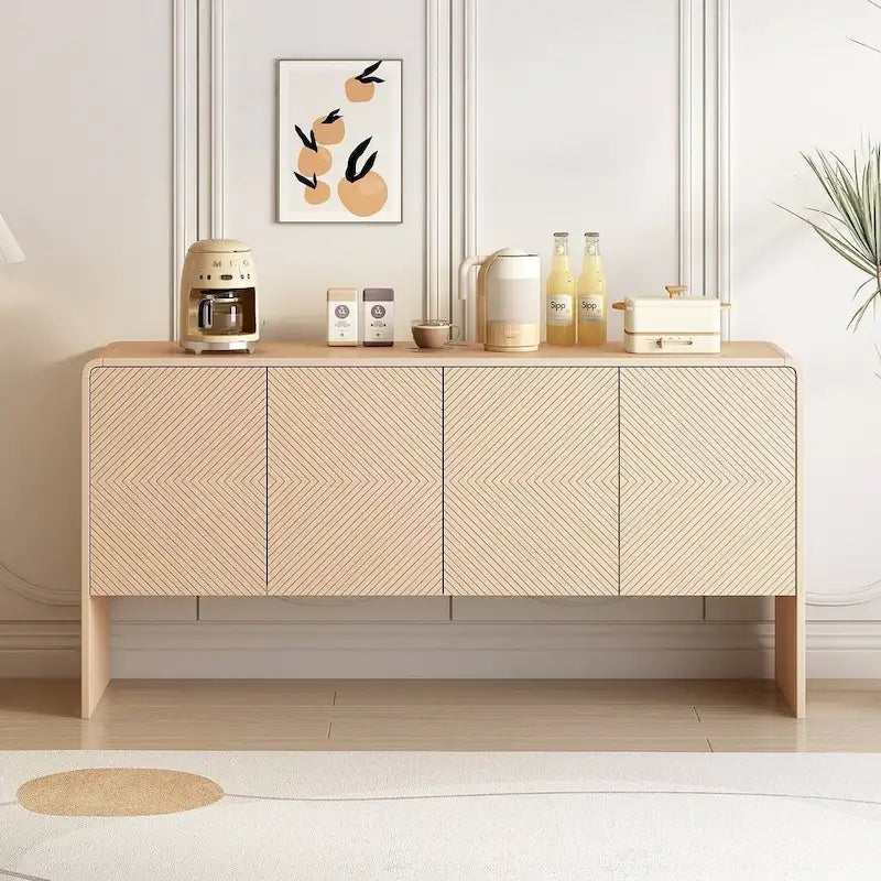 Buffet/vaisselier minimaliste de 60 pouces avec 4 portes