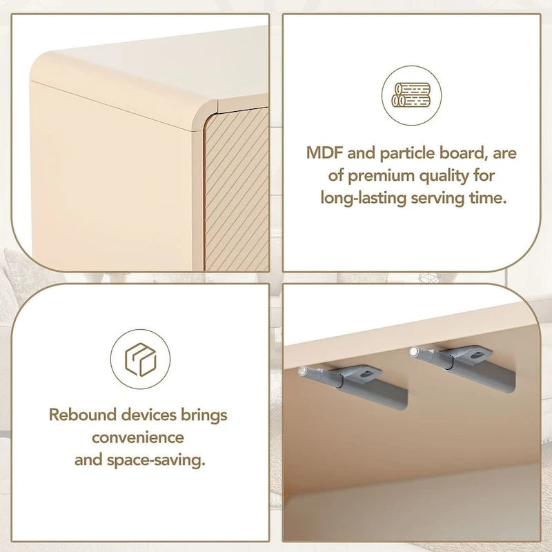 Buffet/vaisselier minimaliste de 60 pouces avec 4 portes