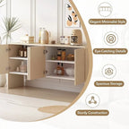 Buffet/vaisselier minimaliste de 60 pouces avec 4 portes