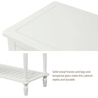 Console buffet avec étagère inférieure et meuble de rangement style ferme en bois et verre - 42 po L x 14 po l x 34,2 po H