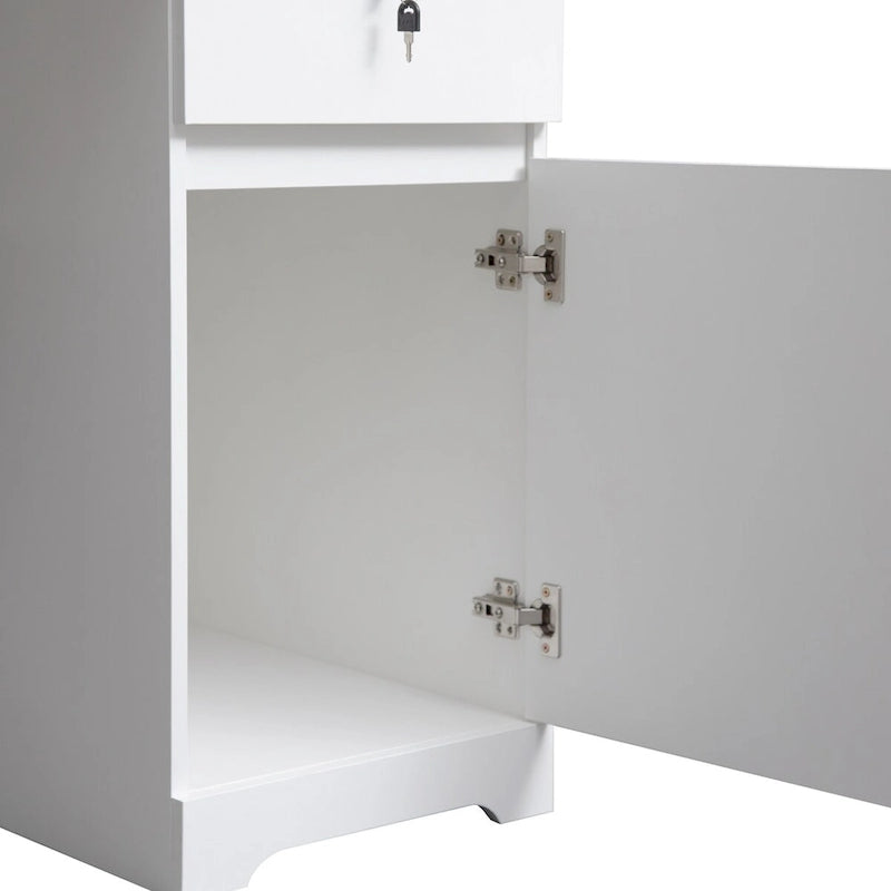 Buffet moderne blanc avec rangement, buffet cannelé grand format avec étagères réglables, meuble console d'appoint