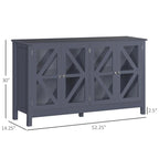 Buffet de cuisine avec portes vitrées et étagère de rangement réglable