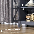 Buffet de cuisine avec portes vitrées et étagère de rangement réglable