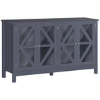 Buffet de cuisine avec portes vitrées et étagère de rangement réglable