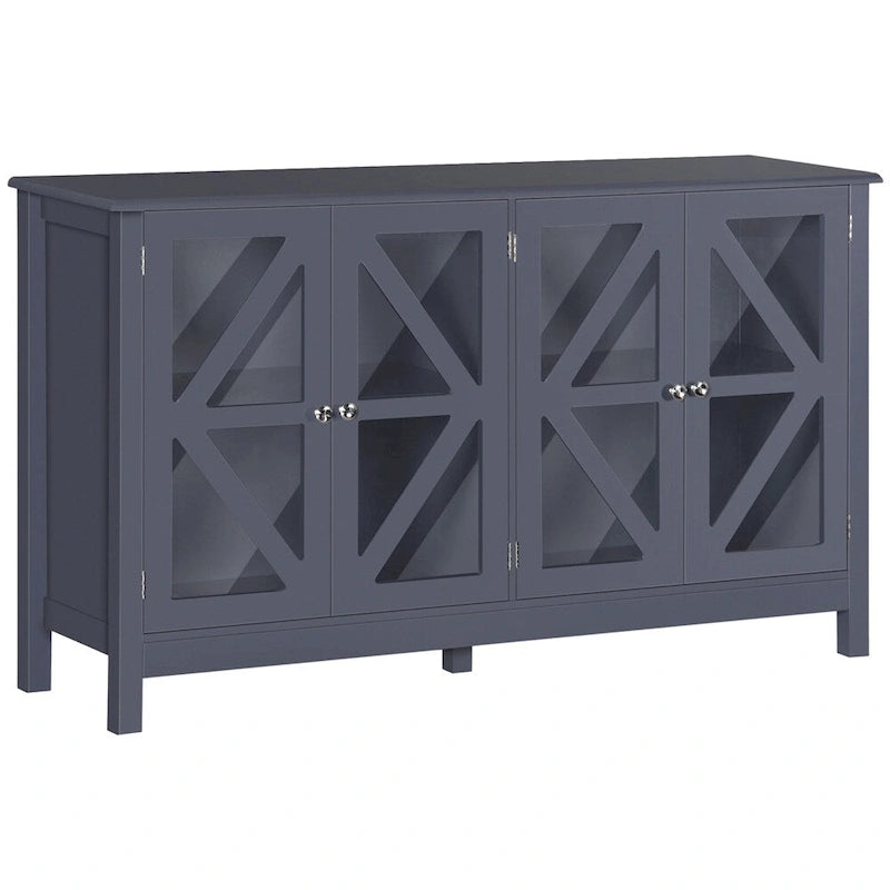 Buffet de cuisine avec portes vitrées et étagère de rangement réglable