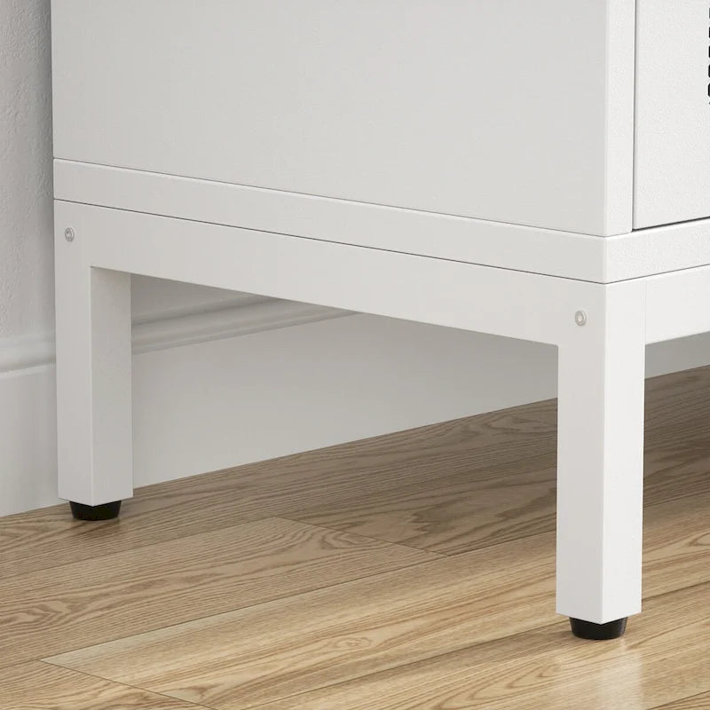 Meuble d'appoint 45 W avec tiroirs et station de charge, buffet de rangement avec éclairage LED