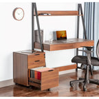 Classeur à roulettes JJS à 3 tiroirs, rangement en bois avec serrure et roulettes