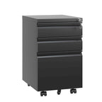 Classeur mobile à 3 tiroirs avec serrure, classeur métallique pour bureau à domicile, formats Lettre/Légal/A4, entièrement assemblé