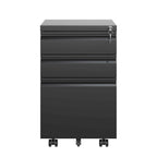 Classeur mobile à 3 tiroirs avec serrure, classeur métallique pour bureau à domicile, formats Lettre/Légal/A4, entièrement assemblé