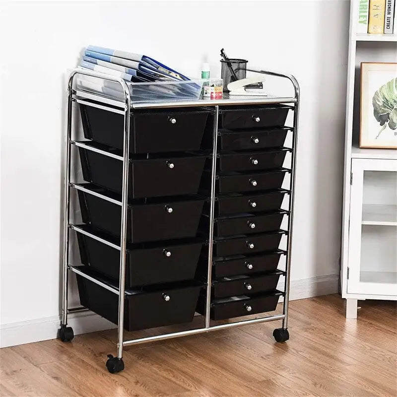 15 Drawer Rolling Storage Cart - 14.5D x 25W x 34.5H
