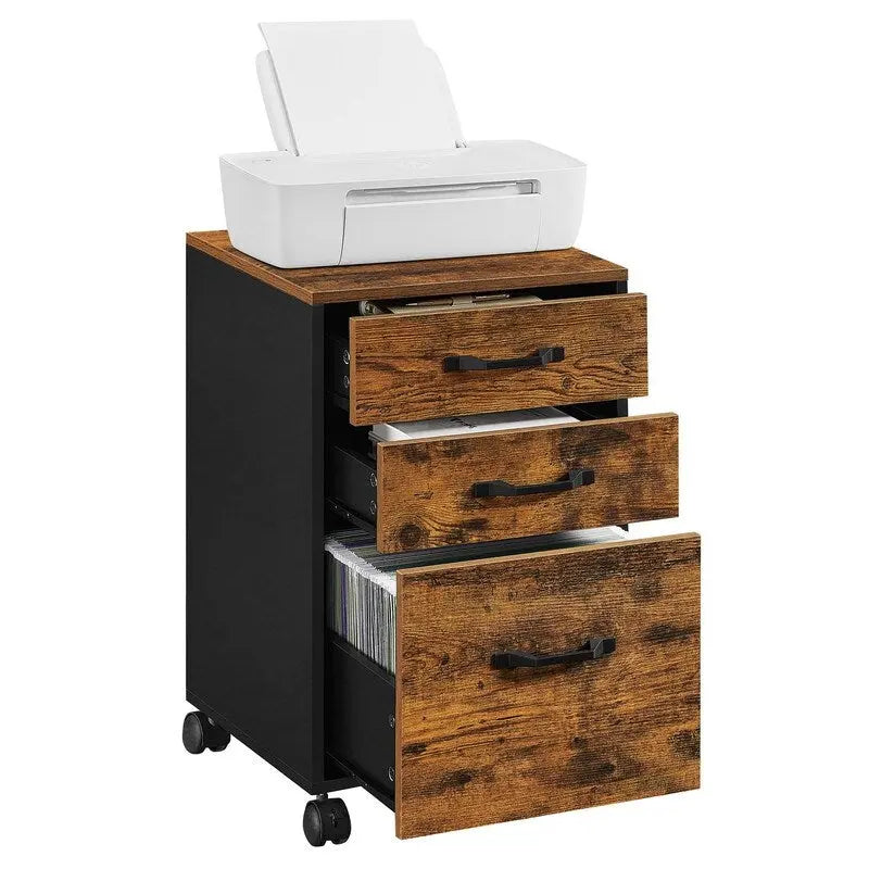 Classeur mobile en bois à 3 tiroirs