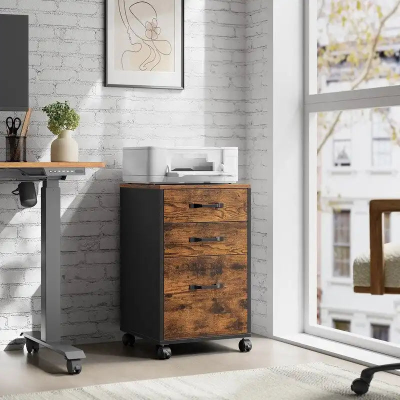 Classeur mobile en bois à 3 tiroirs