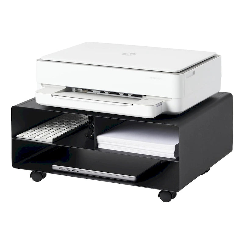 Support roulant pour imprimante Yamazaki Home, en acier, supporte jusqu'à 27 kg, assemblage minimal - L 37 x l 48 x H 19 cm