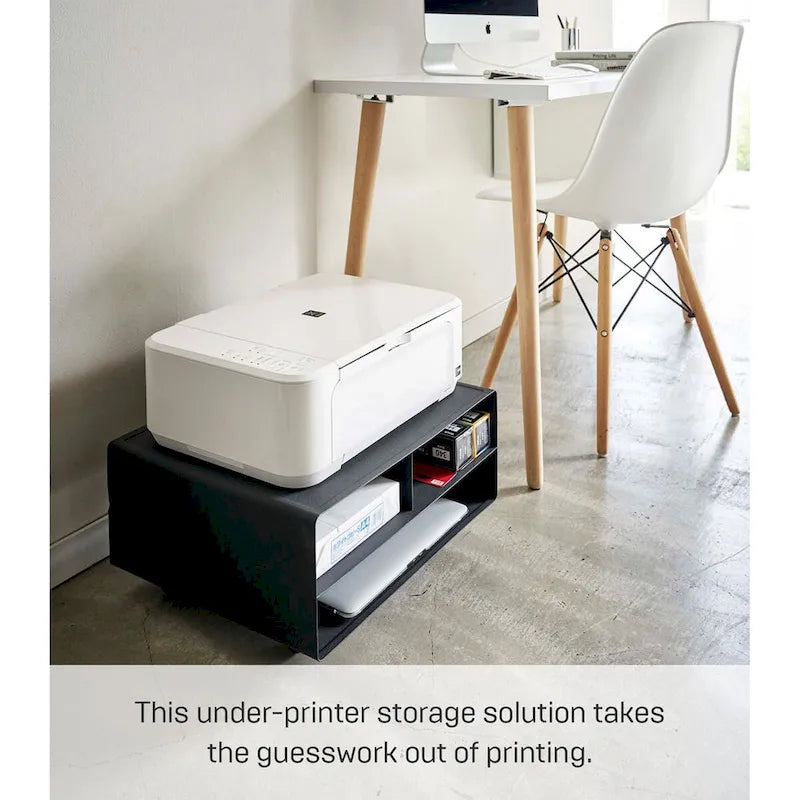 Support roulant pour imprimante Yamazaki Home, en acier, supporte jusqu'à 27 kg, assemblage minimal - L 37 x l 48 x H 19 cm