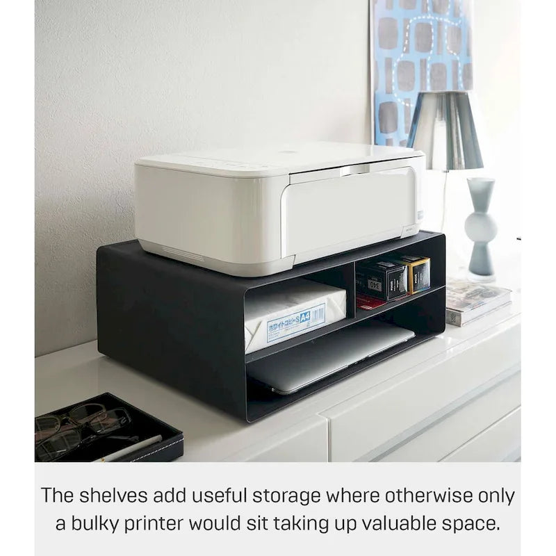 Support roulant pour imprimante Yamazaki Home, en acier, supporte jusqu'à 27 kg, assemblage minimal - L 37 x l 48 x H 19 cm