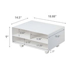 Support roulant pour imprimante Yamazaki Home, en acier, supporte jusqu'à 27 kg, assemblage minimal - L 37 x l 48 x H 19 cm