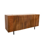 Meuble à panneaux de particules élégant Sagebrook Home à 4 portes en bois brun riche, matériaux durables : métal et bois - 63,0 x 17,7 x 29,5