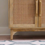 Armoire à trois portes Spence en rotin de bois de manguier naturel