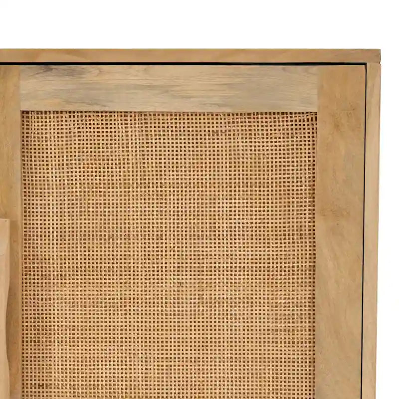Armoire à trois portes Spence en rotin de bois de manguier naturel