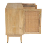 Armoire à trois portes Spence en rotin de bois de manguier naturel