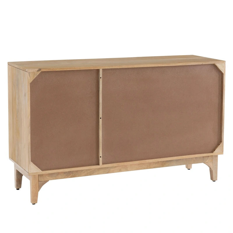 Armoire à trois portes Spence en rotin de bois de manguier naturel