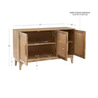 Armoire à trois portes Spence en rotin de bois de manguier naturel