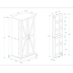 Armoire de cuisine autoportante avec éclairage LED, 2 portes et étagères - Non applicable