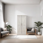 Armoire de cuisine autoportante avec éclairage LED, 2 portes et étagères - Non applicable