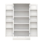 Armoire de cuisine autoportante avec éclairage LED, 2 portes et étagères - Non applicable