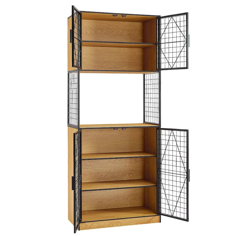 Armoire de cuisine Javlergo 72 avec porte et étagères, meuble haut de cuisine avec support pour micro-ondes