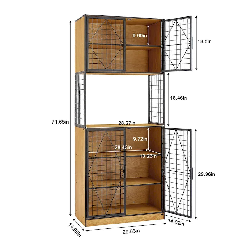 Armoire de cuisine Javlergo 72 avec porte et étagères, meuble haut de cuisine avec support pour micro-ondes